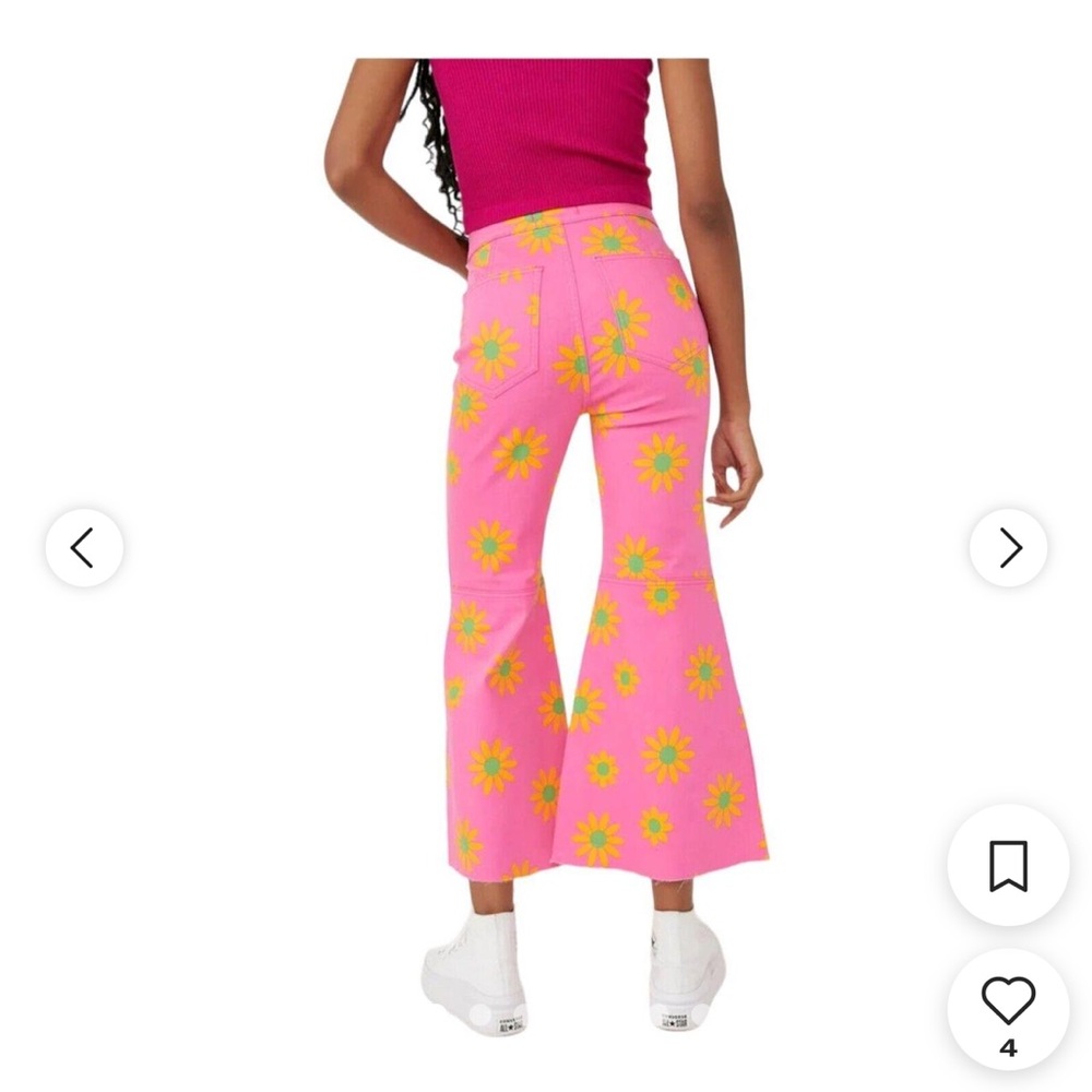 We The Free Pink Floral Flare Pants